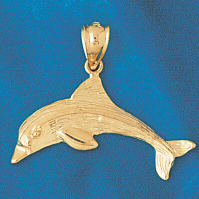 Dolphin Pendant Necklace Charm Bracelet in Yellow, White or Rose Gold 418