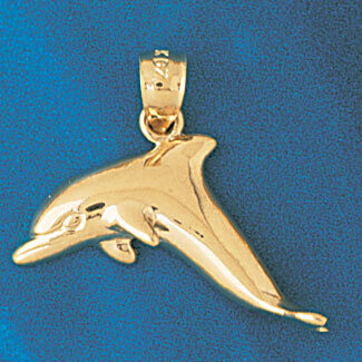 Dolphin Pendant Necklace Charm Bracelet in Yellow, White or Rose Gold 424