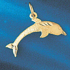 Dolphin Pendant Necklace Charm Bracelet in Yellow, White or Rose Gold 428