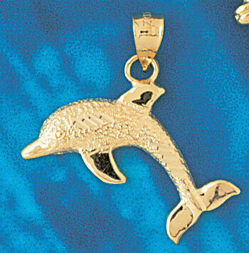 Dolphin Pendant Necklace Charm Bracelet in Yellow, White or Rose Gold 431