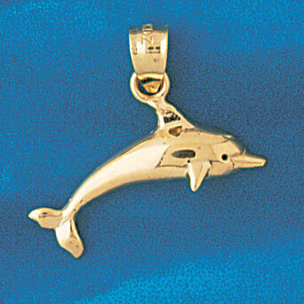 Dolphin Pendant Necklace Charm Bracelet in Yellow, White or Rose Gold 433