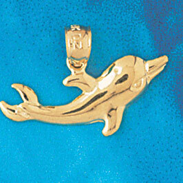 Dazzlers Jewelry Dolphin Pendant Necklace Charm Bracelet in Yellow, White or Rose Gold 437, MPN: DZ…
