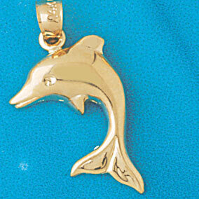 Dolphin Pendant Necklace Charm Bracelet in Yellow, White or Rose Gold 457