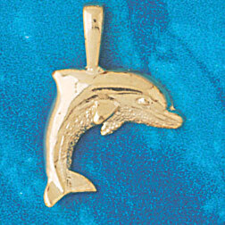 Dazzlers Jewelry Dolphin Pendant Necklace Charm Bracelet in Yellow, White or Rose Gold 460, MPN: DZ…