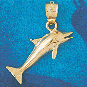 Dazzlers Jewelry Dolphin Pendant Necklace Charm Bracelet in Yellow, White or Rose Gold 471, MPN: DZ…