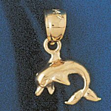 Dazzlers Jewelry Dolphin Pendant Necklace Charm Bracelet in Yellow, White or Rose Gold 478, MPN: DZ…