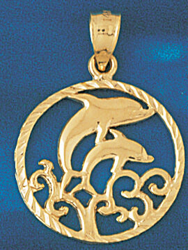 Dazzlers Jewelry Dolphin Pendant Necklace Charm Bracelet in Yellow, White or Rose Gold 484, MPN: DZ…