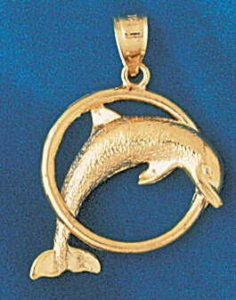 Dazzlers Jewelry Dolphin Pendant Necklace Charm Bracelet in Yellow, White or Rose Gold 495, MPN: DZ…