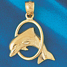 Dazzlers Jewelry Dolphin Pendant Necklace Charm Bracelet in Yellow, White or Rose Gold 497, MPN: DZ…