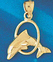 Dazzlers Jewelry Dolphin Pendant Necklace Charm Bracelet in Yellow, White or Rose Gold 498, MPN: DZ…
