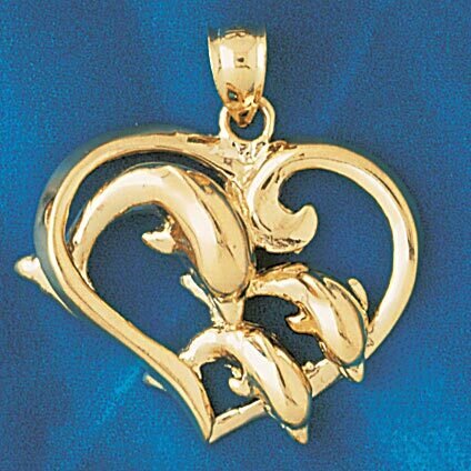 Dazzlers Jewelry Dolphin Pendant Necklace Charm Bracelet in Yellow, White or Rose Gold 500, MPN: DZ…