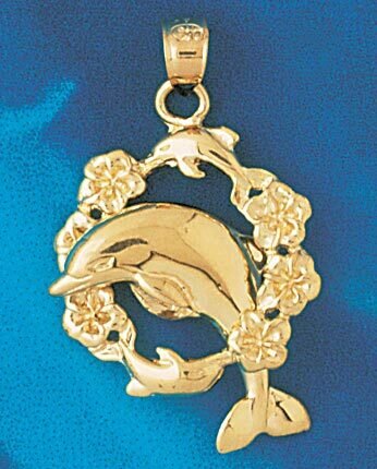 Dazzlers Jewelry Dolphin Pendant Necklace Charm Bracelet in Yellow, White or Rose Gold 507, MPN: DZ…
