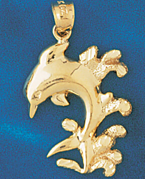 Dazzlers Jewelry Dolphin Pendant Necklace Charm Bracelet in Yellow, White or Rose Gold 508, MPN: DZ…