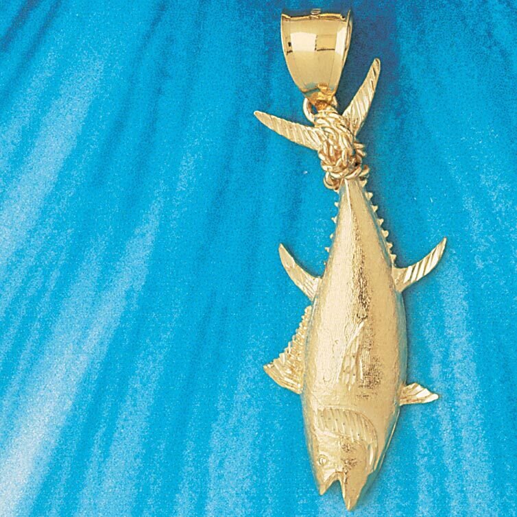 Dazzlers Jewelry Tuna Fish Pendant Necklace Charm Bracelet in Yellow, White or Rose Gold 565, MPN: …