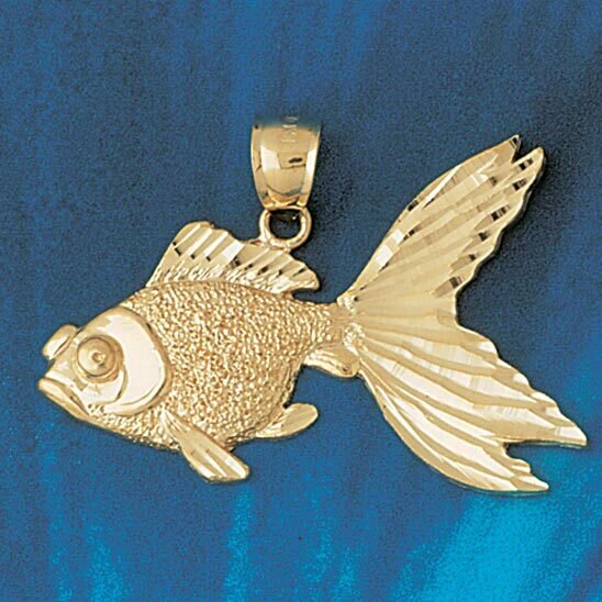 Goldfish Pendant Necklace Charm Bracelet in Yellow, White or Rose Gold 577