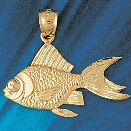Goldfish Pendant Necklace Charm Bracelet in Yellow, White or Rose Gold 578