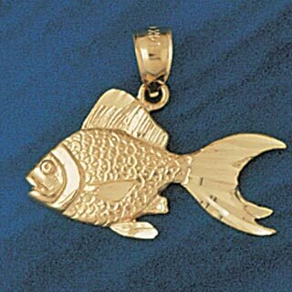 Goldfish Pendant Necklace Charm Bracelet in Yellow, White or Rose Gold 579