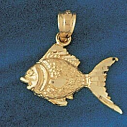 Goldfish Pendant Necklace Charm Bracelet in Yellow, White or Rose Gold 580