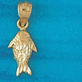 Dazzlers Jewelry Goldfish Pendant Necklace Charm Bracelet in Yellow, White or Rose Gold 582, MPN: D…