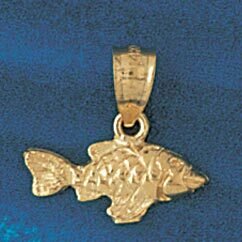 Goldfish Pendant Necklace Charm Bracelet in Yellow, White or Rose Gold 586
