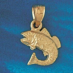 Goldfish Pendant Necklace Charm Bracelet in Yellow, White or Rose Gold 587