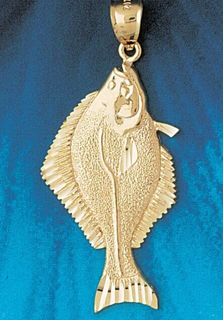Salmon Fish Pendant Necklace Charm Bracelet in Yellow, White or Rose Gold 588
