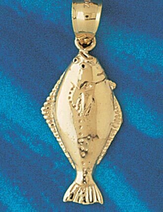 Dazzlers Jewelry Salmon Fish Pendant Necklace Charm Bracelet in Yellow, White or Rose Gold 590, MPN…