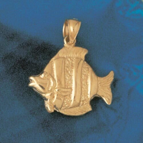 Angelfish Pendant Necklace Charm Bracelet in Yellow, White or Rose Gold 630