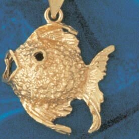 Angelfish Pendant Necklace Charm Bracelet in Yellow, White or Rose Gold 643