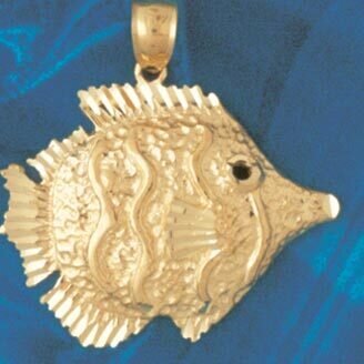 Angelfish Pendant Necklace Charm Bracelet in Yellow, White or Rose Gold 649