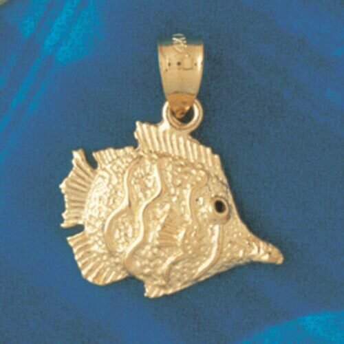 Angelfish Pendant Necklace Charm Bracelet in Yellow, White or Rose Gold 650