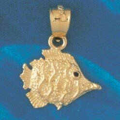 Dazzlers Jewelry Angelfish Pendant Necklace Charm Bracelet in Yellow, White or Rose Gold 651, MPN: …
