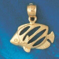 Dazzlers Jewelry Angelfish Pendant Necklace Charm Bracelet in Yellow, White or Rose Gold 655, MPN: …
