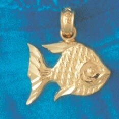 Angelfish Pendant Necklace Charm Bracelet in Yellow, White or Rose Gold 660