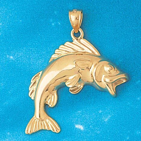 Goldfish Pendant Necklace Charm Bracelet in Yellow, White or Rose Gold 681
