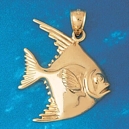 Goldfish Pendant Necklace Charm Bracelet in Yellow, White or Rose Gold 682