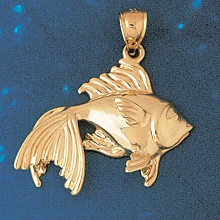 Goldfish Pendant Necklace Charm Bracelet in Yellow, White or Rose Gold 683