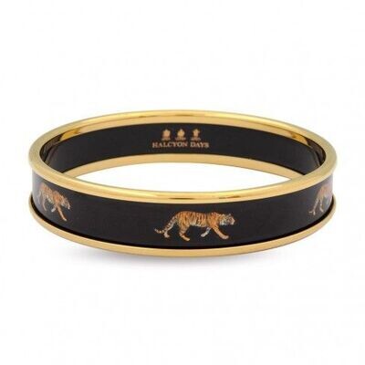 Halcyon Days 1Cm Tiger On Black Bangle Bracelet Small PBMWT0210GS, MPN: 201/PB137, 5060171140733