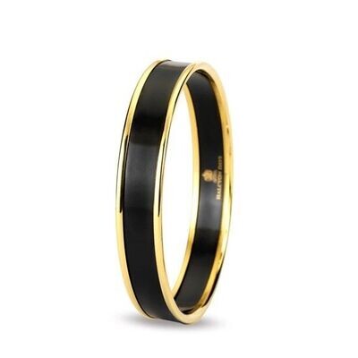 Halcyon Days Black And Gold 1 Cm. Medium Push on Bangle PBPLA0210GM, MPN: 201/PB006, 5060171121978
