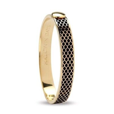 Halcyon Days Bangle 1Cm Salamander Black &amp; Gold HBSAL0210G, MPN: 201/DH001, 5060171119432