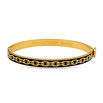 Halcyon Days D.H 6mm Bangle Mini Chain Black Gold HBSCH0206G, MPN: 206/DH001, 5060171130963