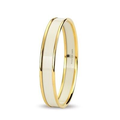 Halcyon Days Ivory And Gold 1 Cm. Medium Push on Bangle PBPLA0410GM, MPN: 201/PB024, 5060171122142