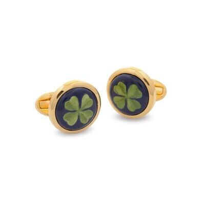 Halcyon Days Clover Round Cufflinks CLCLO11RDG, MPN: 098/10357, 5060171137955