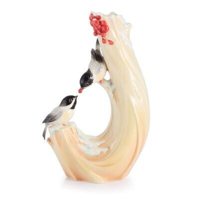 Franz Porcelain A Heartfelt Wish Chickadee And Cranberry Mid Size Vase FZ03027, MPN: FZ03027,