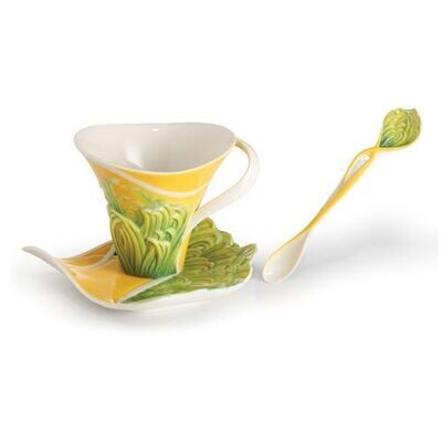 Franz Porcelain Autumn Chrysanthemum Cup Saucer Spoon Set FZ02648, MPN: FZ02648,