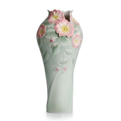 Franz Porcelain Beauty Dog Rose Flower Large Vase (Limited Edition 2,000) FZ02299, MPN: FZ02299,
