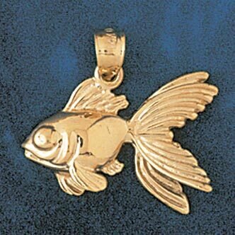 Goldfish Pendant Necklace Charm Bracelet in Yellow, White or Rose Gold 696
