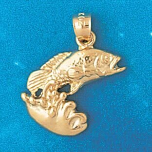 Goldfish Pendant Necklace Charm Bracelet in Yellow, White or Rose Gold 697