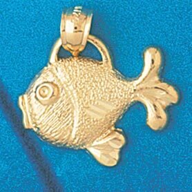 Goldfish Pendant Necklace Charm Bracelet in Yellow, White or Rose Gold 698