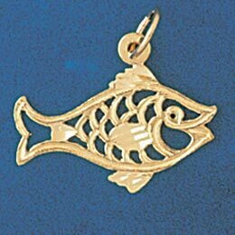 Dazzlers Jewelry Goldfish Pendant Necklace Charm Bracelet in Yellow, White or Rose Gold 700, MPN: D…